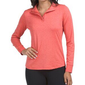 NWT Ladies Under Armour Playoff Heathered Coral Half Zip Jacket